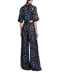 Spiral Motif Silk Shirt