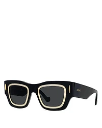 Loewe Signature Black Geometric Sunglasses, 53mm