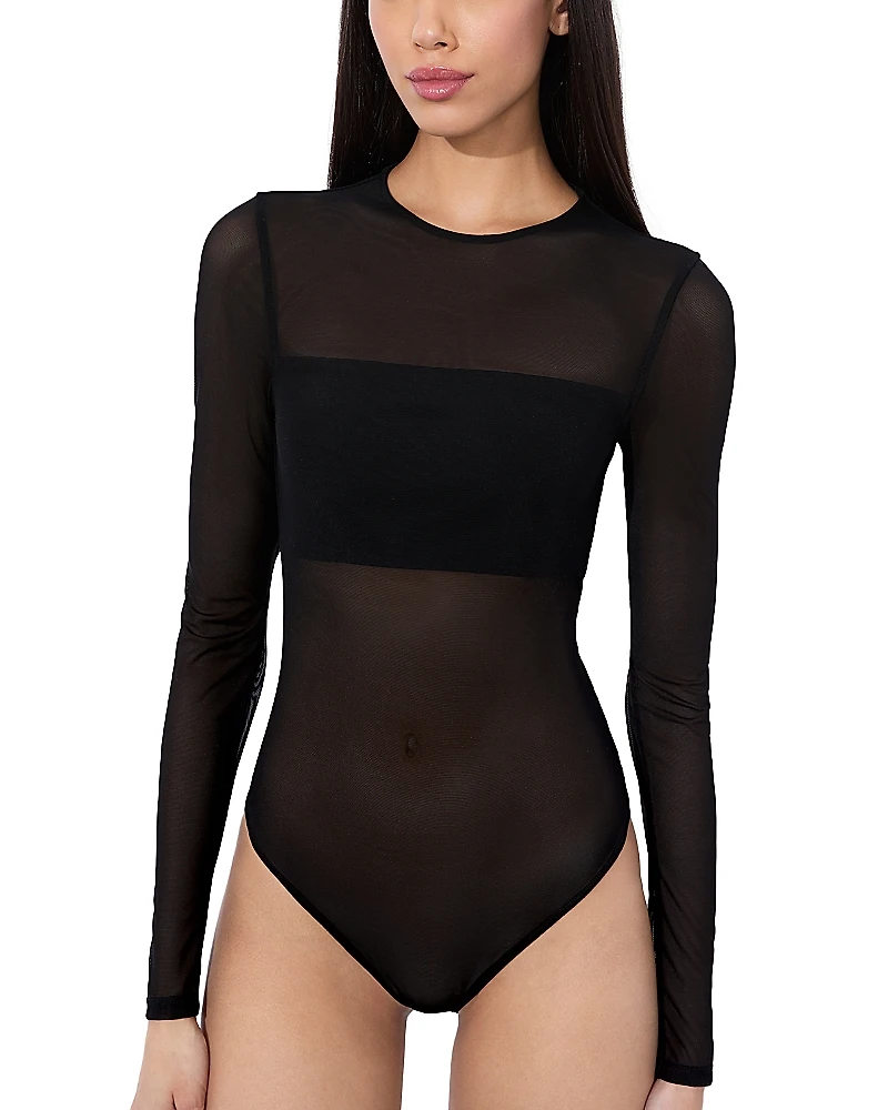 Alice and Olivia Bandeau Mesh Bodysuit