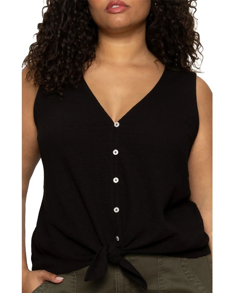 Vacation Tie Shell Palm Top