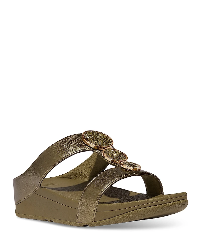 FitFlop Women's Halo Embellished Wedge Slide Sandals