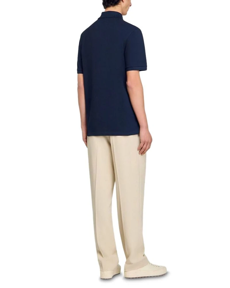 Polo Shirt With Flower Patch
