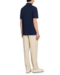 Polo Shirt With Flower Patch