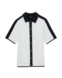 Dunwich Button Through Color Block Tipped Shirt