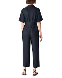 Button Front Wrap Jumpsuit