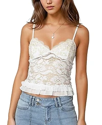 Edikted Torin Sheer Lace Tank Top