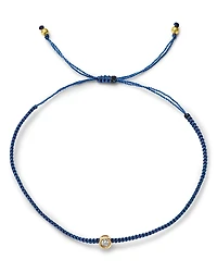 Moon & Meadow 14K Yellow Gold Hilo Lab Grown Diamond Blue String Slider Bracelet