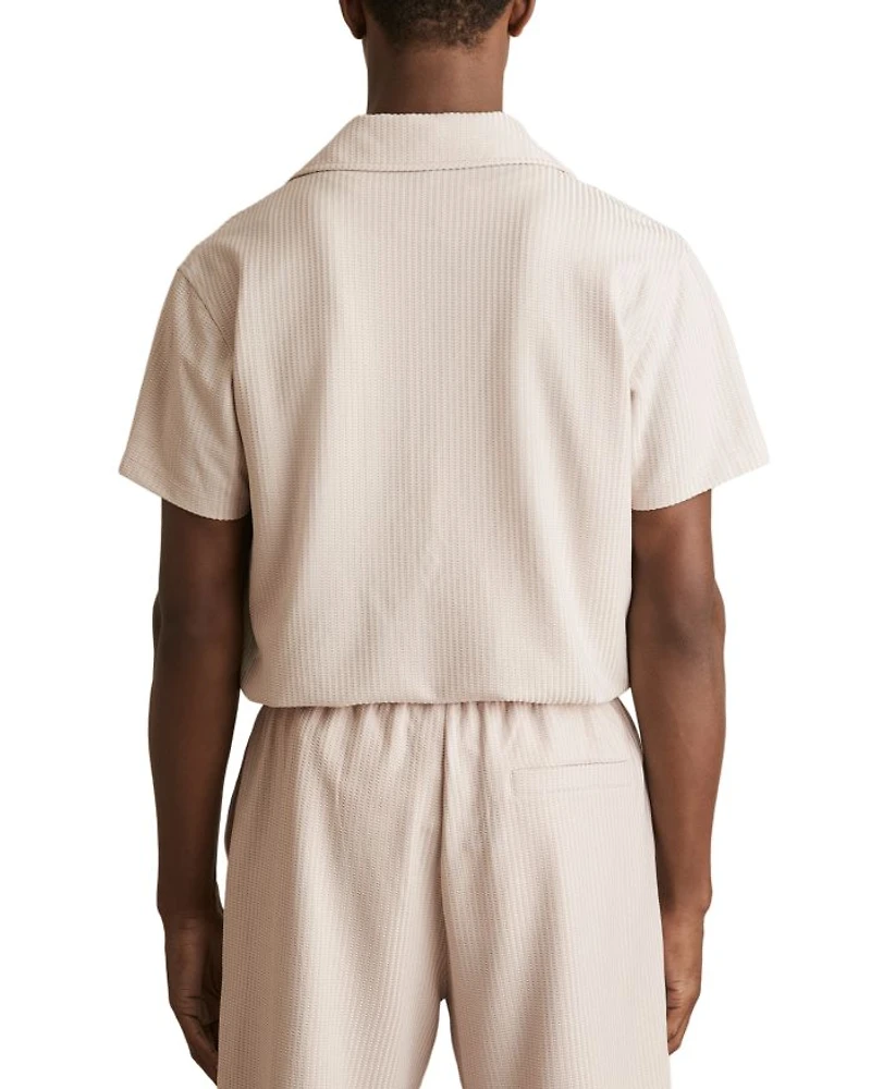 Warwick Short Sleeved Textured Cuban Regular Fit Shirt