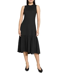 Theory Tie Neck Tiered Midi Dress