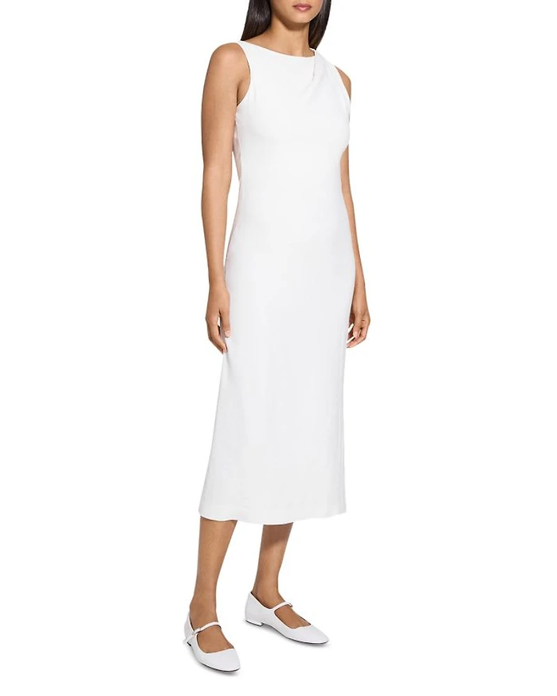 Shoulder Draped Midi Dress