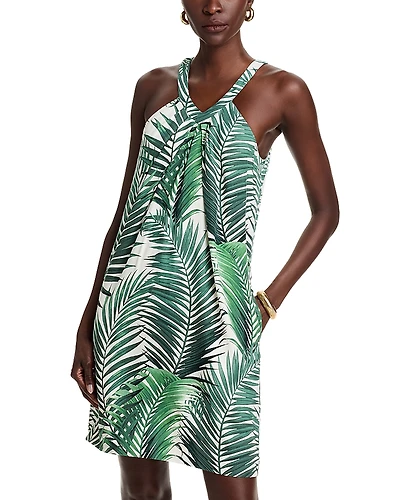 Tommy Bahama Silk Leaf Of Luxury Halter Mini Dress