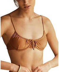 Aur OceA Cammello Gathered Bikini Top