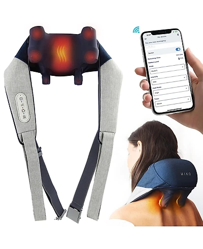 Miko Shiatsu Neck and Back App Controlled Massager Hands Free & Heat