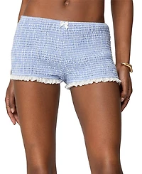 Edikted Antonia Gingham Scrunch Shorts