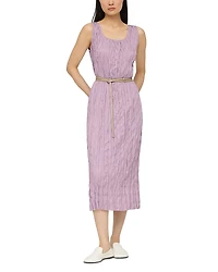 Lafayette 148 New York Scoop Neck Pleated Midi Dress