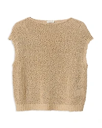 Lafayette 148 New York Open Stitch Boat Neck Sweater