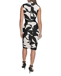 Floral Belted Sheath Dress