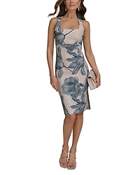 Floral Square Neck Sheath Dress