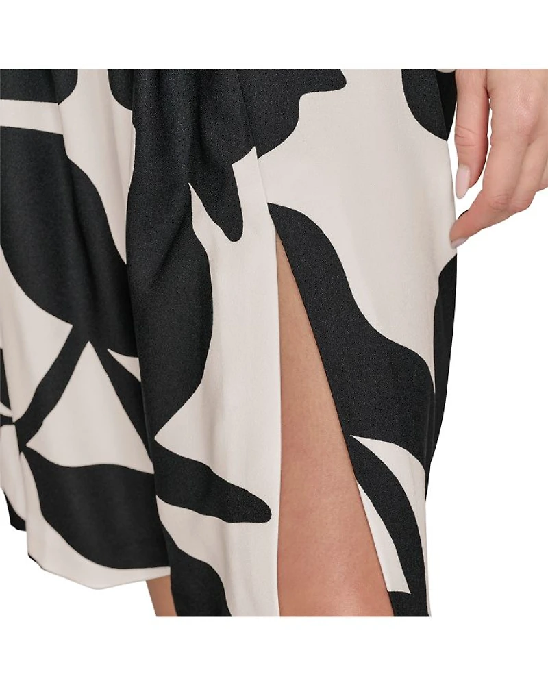 Floral Belted Sheath Dress