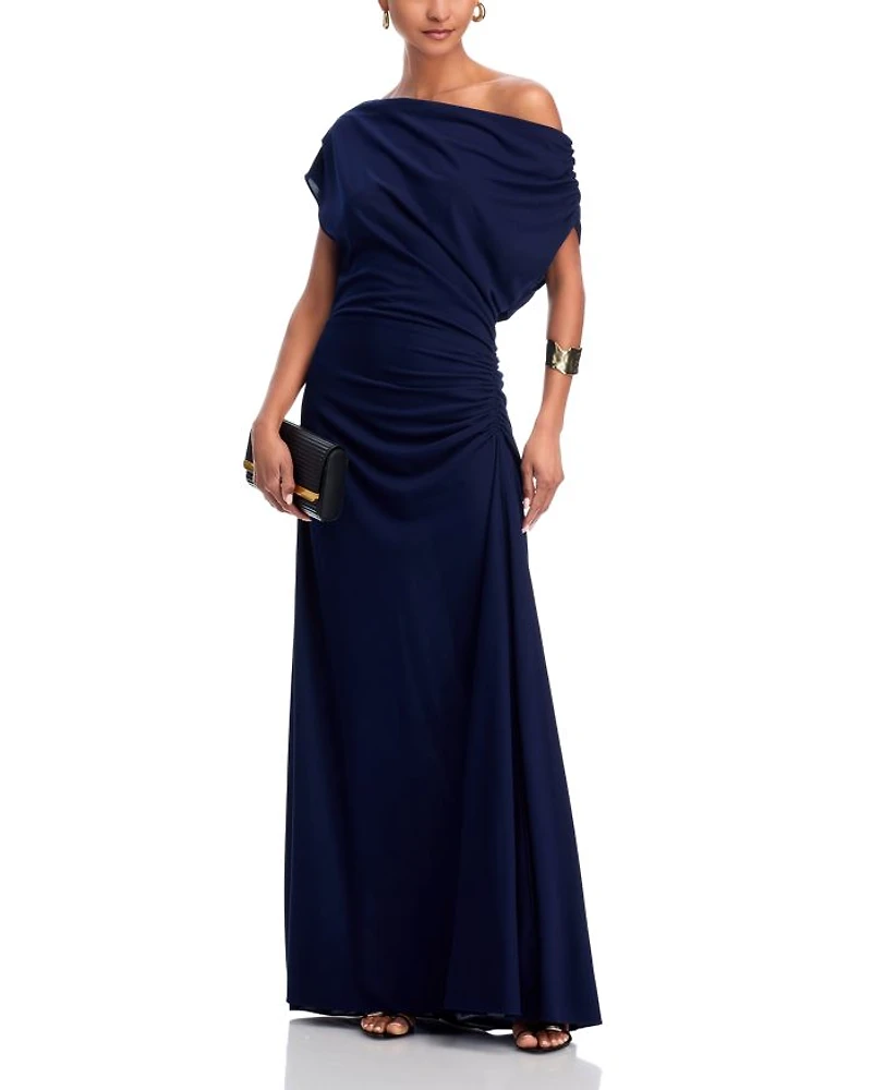 Off-the-Shoulder Ruched Jersey Gown - Exclusive