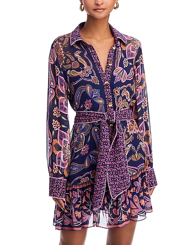 Farm Rio Boho Scarves Navy Blue Mini Dress