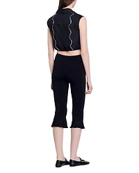 Rhinestone Cropped Shirt