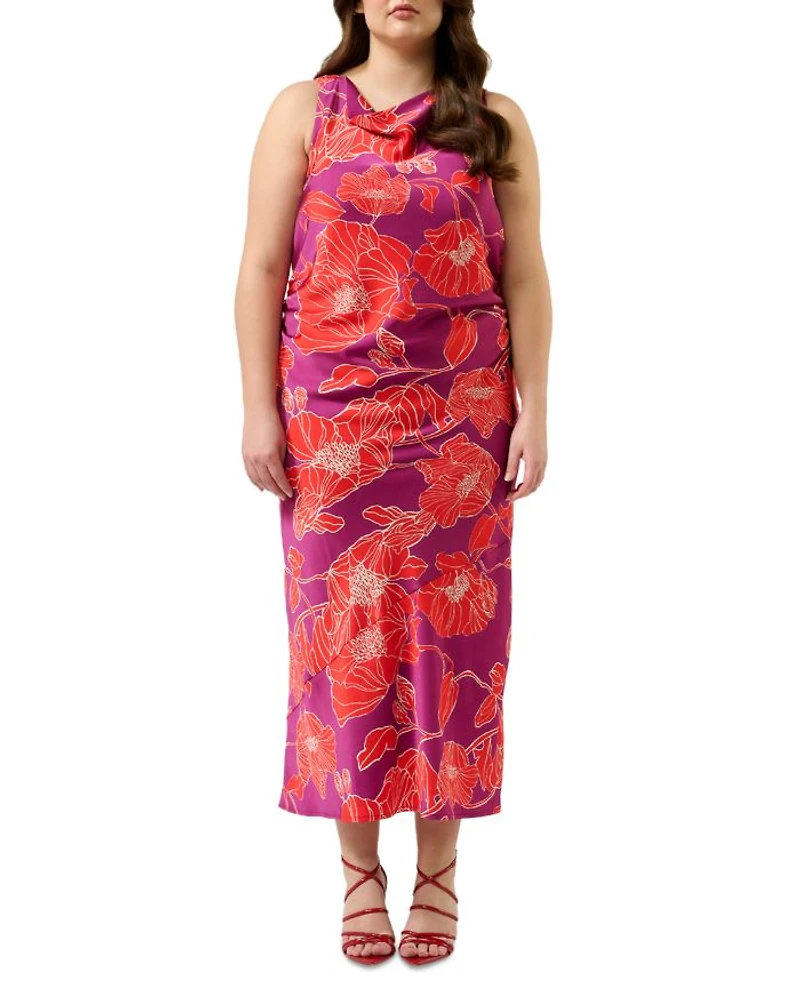 Plus Ember Floral Cowlneck Dress