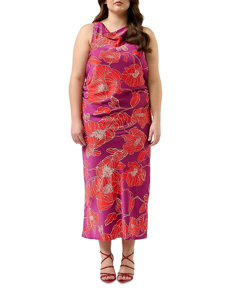 Estelle Plus Ember Floral Cowlneck Dress