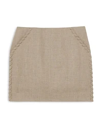 Whip Stitch Linen Mini Skirt
