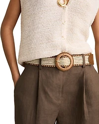 Linen Belted Tapered Leg Pants