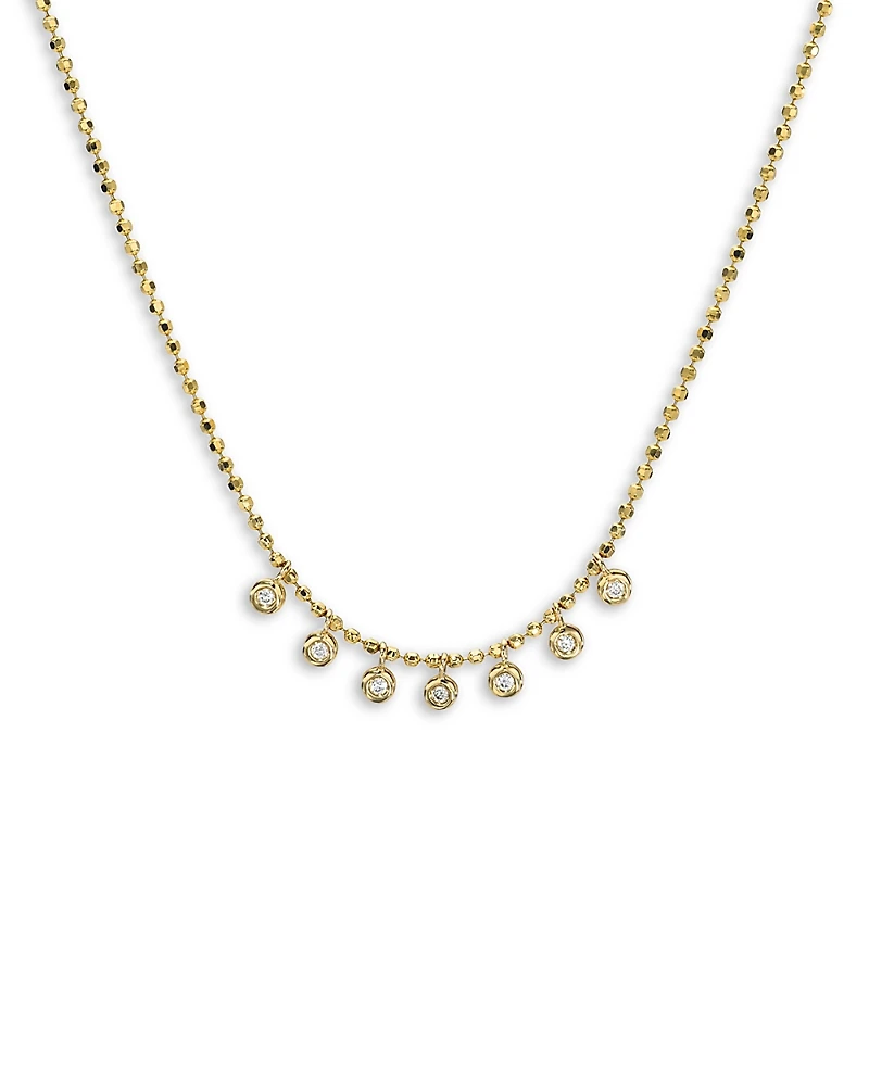 Zoe Lev 14K Yellow Gold Diamond Bezel Shaker Necklace, 15-17