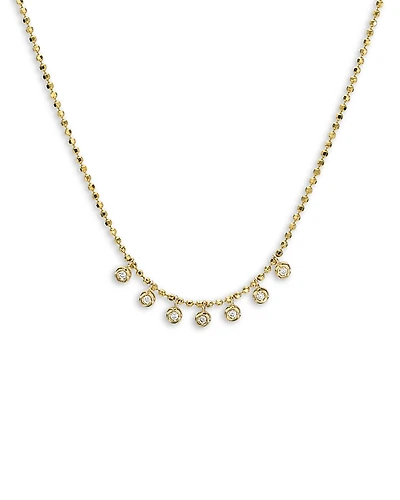 Zoe Lev 14K Yellow Gold Diamond Bezel Shaker Necklace, 15-17