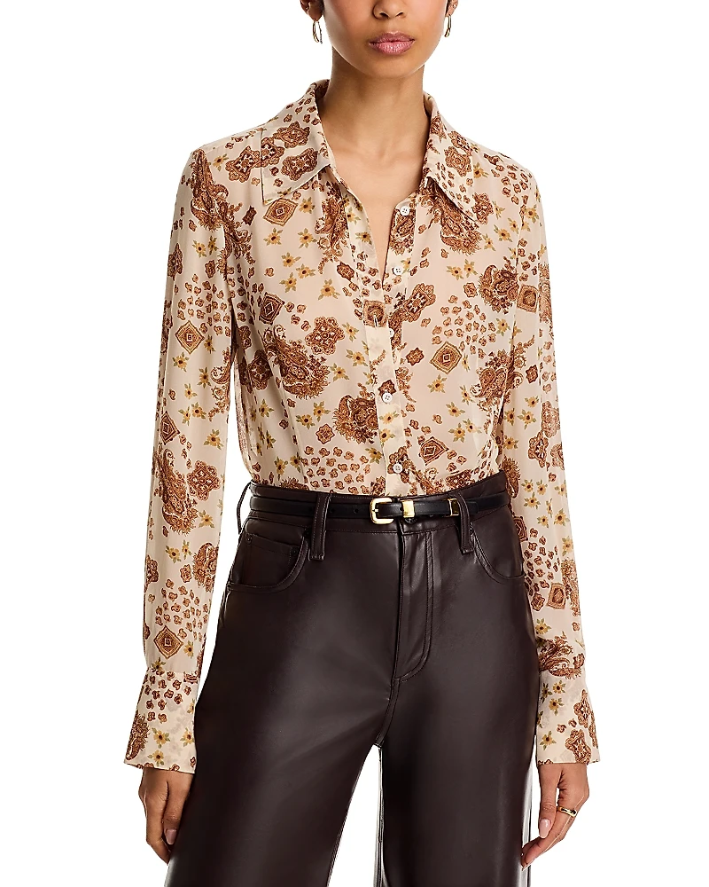 Paige Desano Silk Blend Floral Shirt