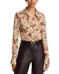 Paige Desano Silk Blend Floral Shirt
