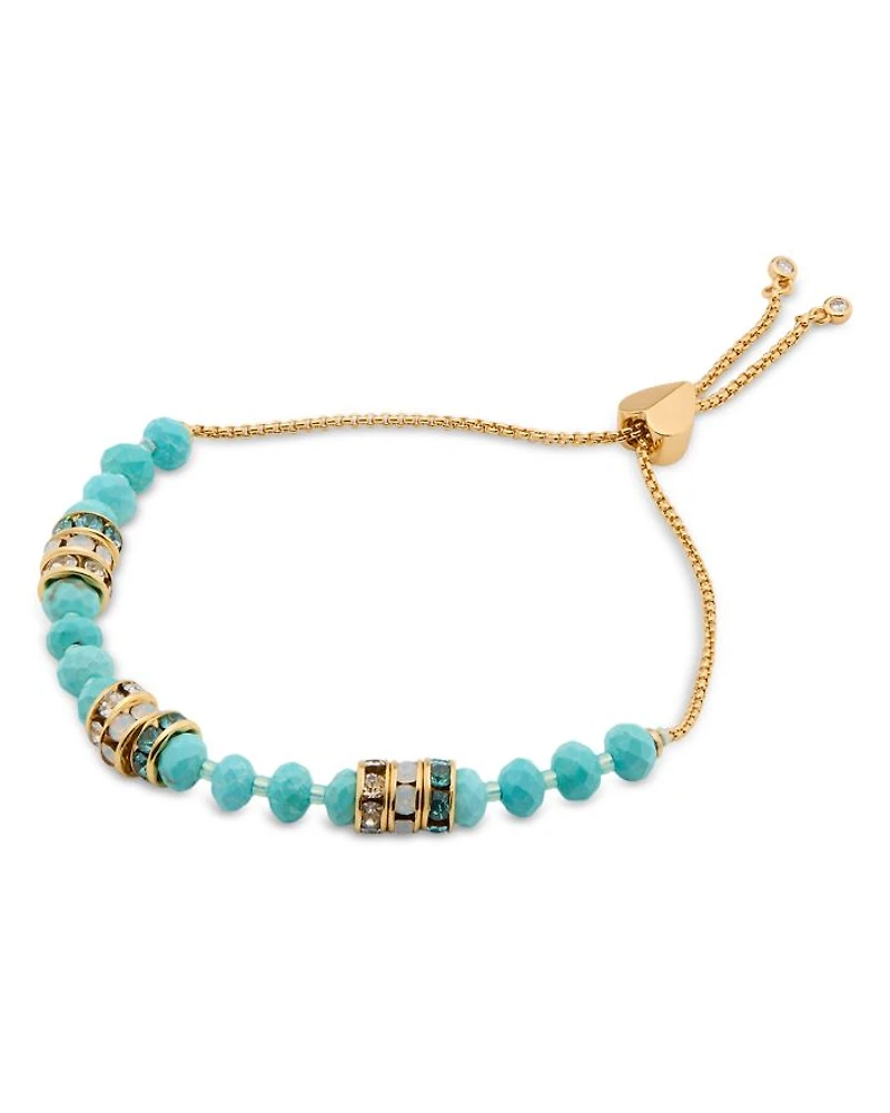 Mixed Stone Beaded Slider Bracelet