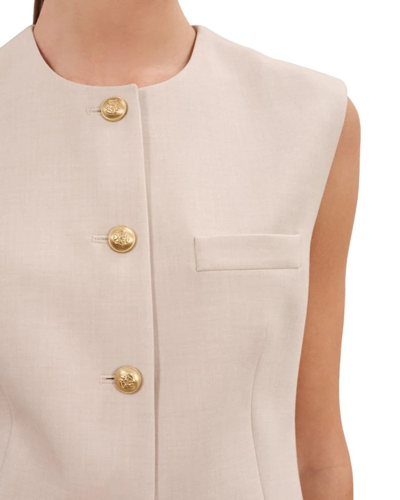 Athena High Neck Long Line Waistcoat