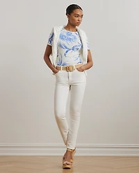 Paisley Stretch Cotton Crewneck Tee
