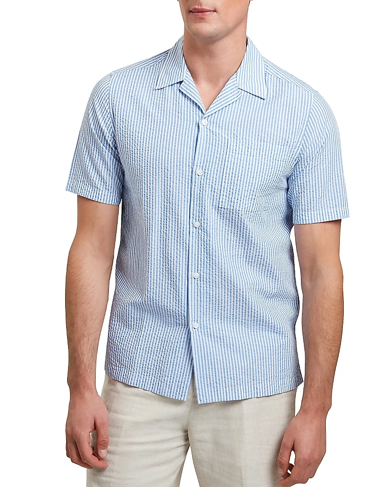 Ted Baker Ellyson Short Sleeve Seersucker Relaxed Fit Button Down Shirt