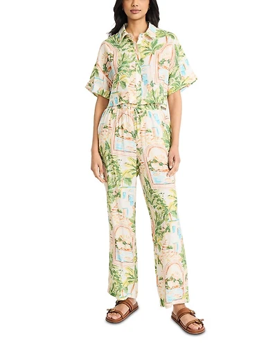 Postcard Print Top & Pants Set