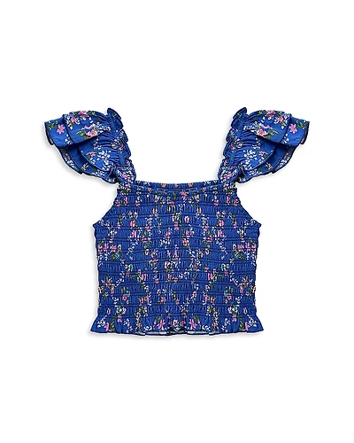 KatieJnyc Girls' Joanna Smocked Crop Top - Big Kid