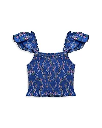 KatieJnyc Girls' Joanna Smocked Crop Top - Big Kid