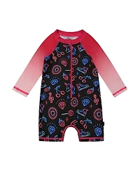 Deux par Girls' Printed Long Sleeve One-Piece Rashguard