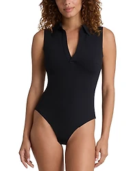 Commando Neoprene Polo Bodysuit