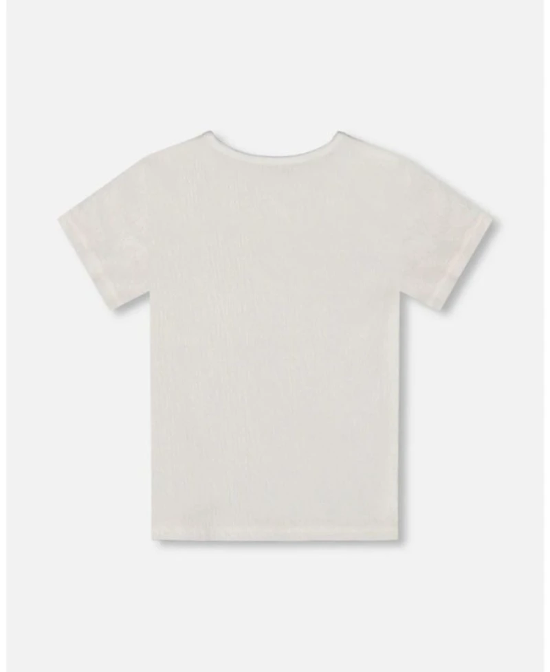 Girls' Crinkle Short Sleeve T-shirt- Big Kid