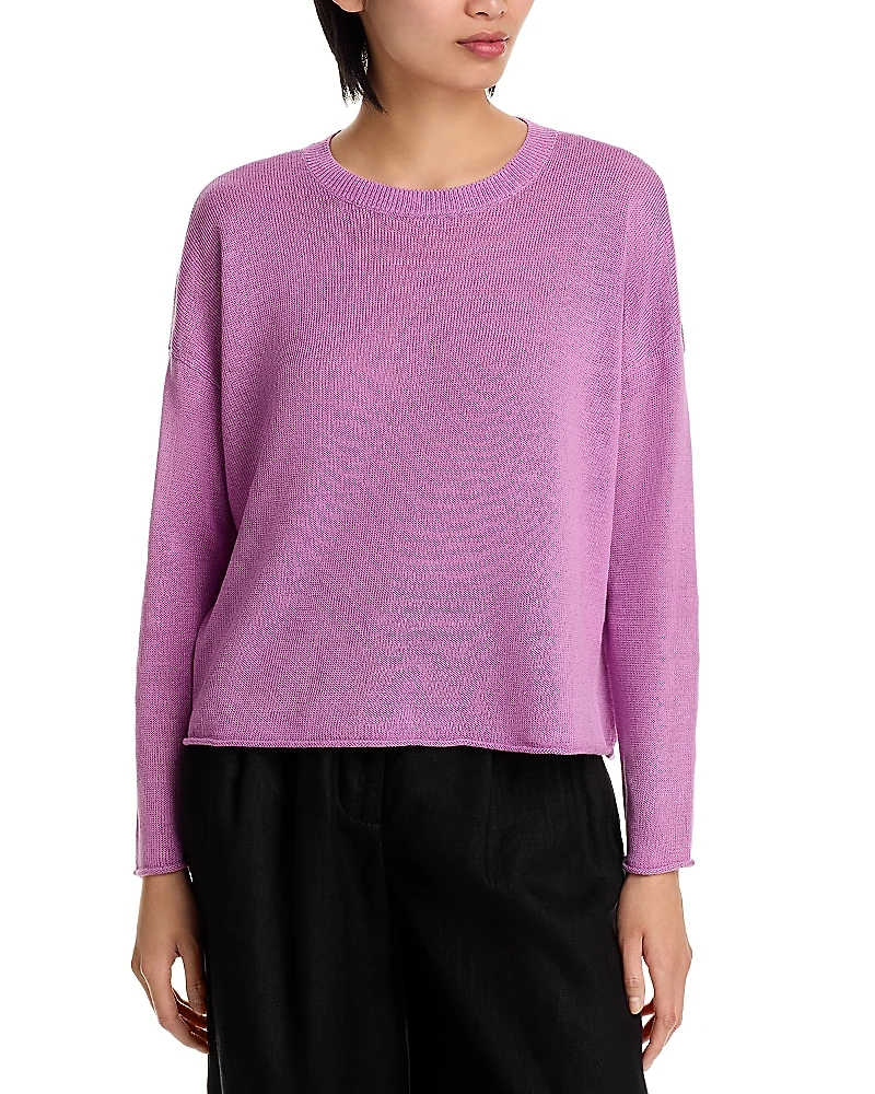 Eileen Fisher Linen Cotton Cord Crewneck Sweater