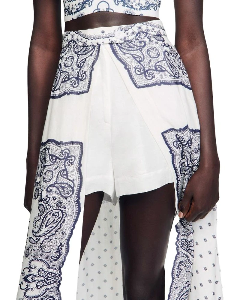 Bandana Motif Skirt Shorts
