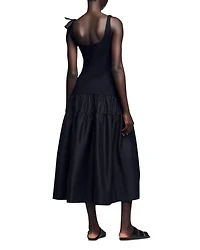 Long Dual Material Dress