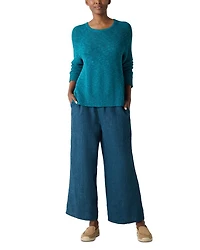 Linen Cotton Slub Raglan Sleeve Sweater