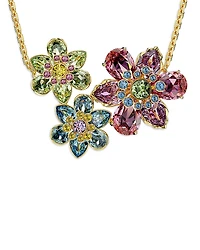 Swarovski Idyllia Mixed Crystal Flower Trio Pendant Necklace, 16.5-19.25