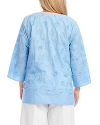 Three Quarter Sleeve Embroidered Tunic